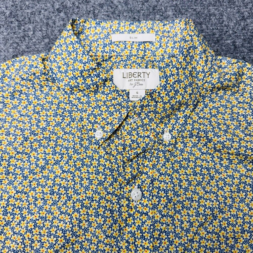 J.Crew Liberty Art Fabric Speckle Flower Floral Slim Short Sleeve Button Shirt